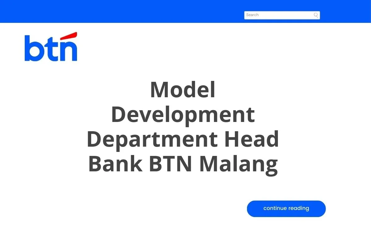Model Development Department Head Bank BTN Malang
