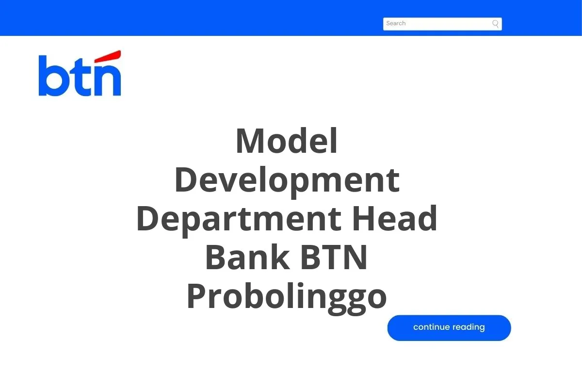 Model Development Department Head Bank BTN Probolinggo